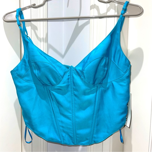 Urban Outfitters Karissa Bustier Top, Blue - Picture 1 of 5